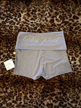 Baby Phat Silver Fold-Over Waist Women's Shorts